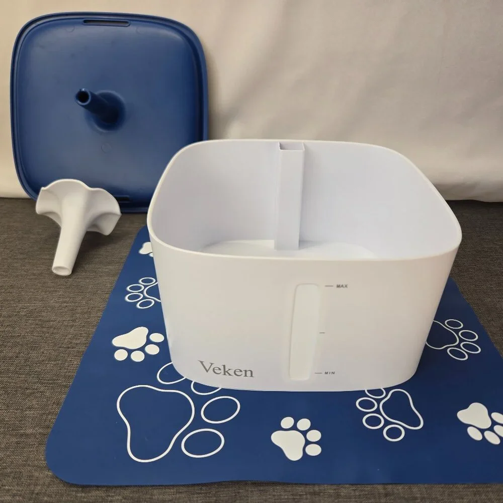 Veken Pet Drinking Water Fountain (95oz w/Blue Night Light Switch) Automatic